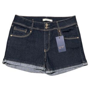 C’ES TOI Women’s XL Dark Wash Denim Jean Shorts NWT Cuffed Hem 5-Pocket Casual